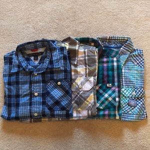 Bundle 4 boys short sleeve checked shirts